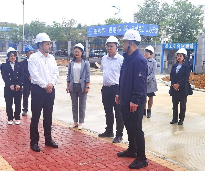 800来宾市忻城县县委书记韦猛到广西建工四建公司金泰医疗健康产业园项目调研指导工作.jpg