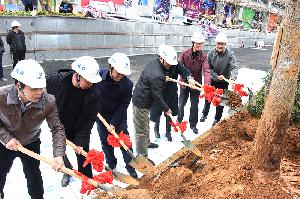 公司领导参加义务植树活动